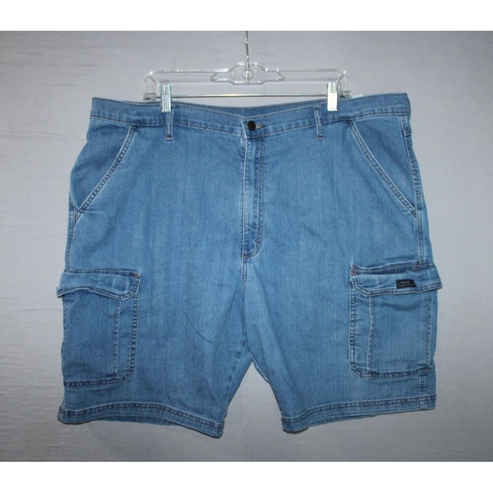 Wrangler Authentic Denim Cargo Shorts Size 42 Relaxed Fit Blue Jean Shorts